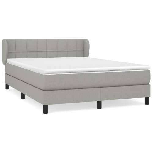 Krevet s oprugama i madracem svjetlosivi 140x190 cm od tkanine - Svjetlosiva 140 x 190 cm Blok s kvadratima Cijena