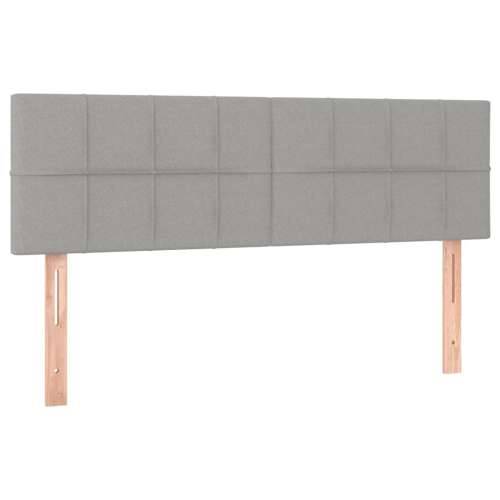 Krevet s oprugama i madracem svjetlosivi 140x190 cm od tkanine - Svjetlosiva 140 x 190 cm Blok s kvadratima Cijena