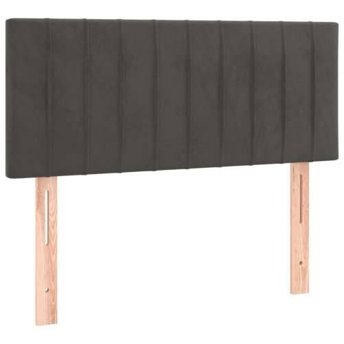 Box spring krevet s madracem tamnosivi 100x200 cm baršunasti - Tamno siva 100 x 200 cm Okomite pruge Cijena