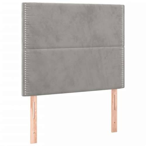 Box spring krevet s madracem svjetlosivi 100x200 cm baršunasti - Svjetlosiva 100 x 200 cm Obično s čavlima Cijena