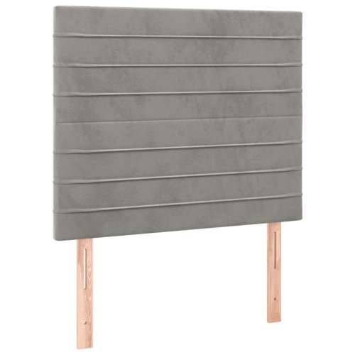 Box spring krevet s madracem svjetlosivi 100x200 cm baršunasti - Svjetlosiva 100 x 200 cm vodoravne pruge Cijena