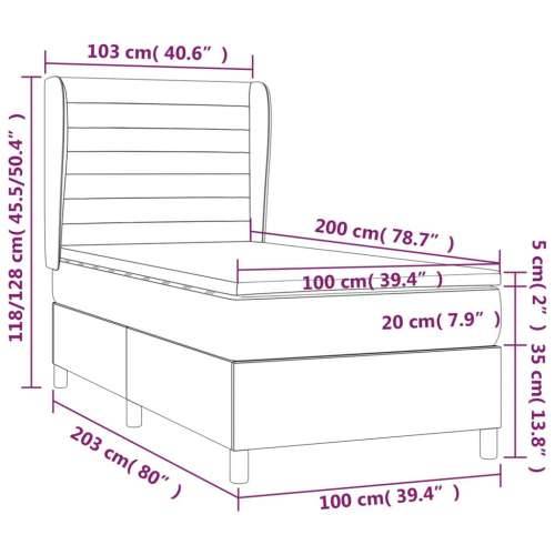 Box spring krevet s madracem svjetlosivi 100x200 cm baršunasti - Svjetlosiva 100 x 200 cm vodoravne pruge Cijena