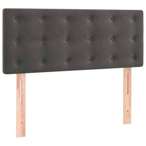 Box spring krevet s madracem tamnosivi 90x200 cm baršunasti - Tamno siva 90 x 200 cm gumbi Cijena