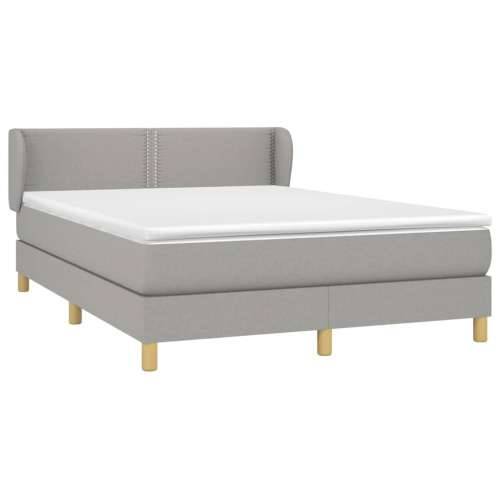 Krevet box spring s madracem svjetlosivi 140x200 cm od tkanine - Svjetlosiva 140 x 200 cm Obično s čavlima Cijena