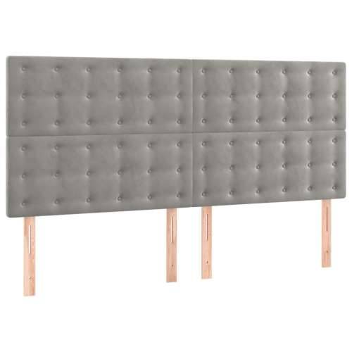 Krevet s oprugama i madracem svjetlosivi 180x200 cm baršunasti - Svjetlosiva 180 x 200 cm gumbi Cijena