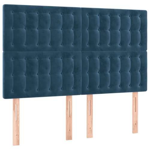 Krevet s oprugama i madracem tamnoplavi 140x190 cm baršunasti - Tamno plava 140 x 190 cm gumbi Cijena