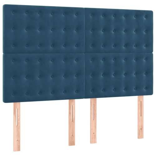 Krevet s oprugama i madracem tamnoplavi 140x190 cm baršunasti - Tamno plava 140 x 190 cm gumbi Cijena