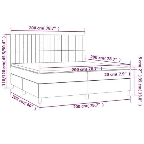 Krevet s oprugama i madracem tamnosmeđi 200x200 cm od tkanine - Tamno smeđa 200 x 200 cm Okomite pruge Cijena