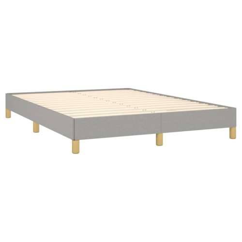 Krevet s oprugama i madracem svjetlosivi 140x190 cm od tkanine - Svjetlosiva 140 x 190 cm Gladak dizajn Cijena