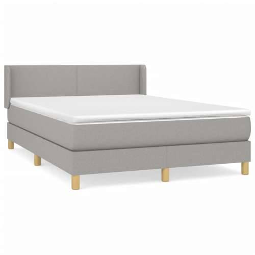 Krevet s oprugama i madracem svjetlosivi 140x190 cm od tkanine - Svjetlosiva 140 x 190 cm Gladak dizajn Cijena