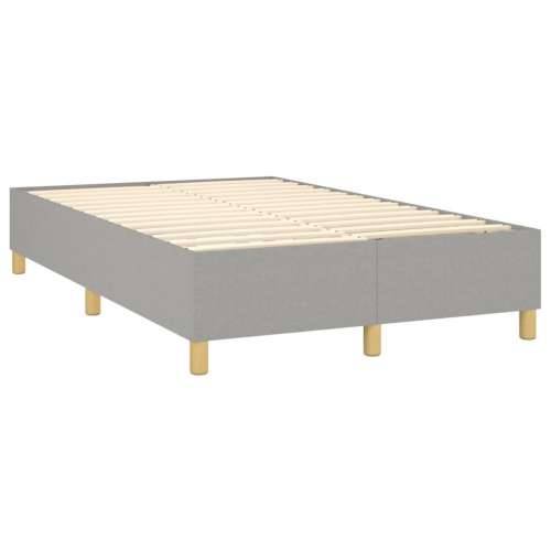 Krevet s oprugama i madrac svjetlosivi 120 x 200cm od tkanine - Svjetlosiva 120 x 200 cm gumbi Cijena