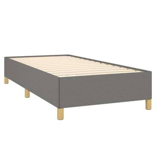 Krevet s oprugama i madracem tamnosivi 100 x 200 cm od tkanine - Tamno siva 100 x 200 cm vodoravne pruge Cijena