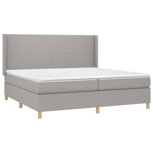 Krevet s oprugama i madracem svjetlosivi 200 x 200cm od tkanine - Svjetlosiva 200 x 200 cm Gladak dizajn Cijena