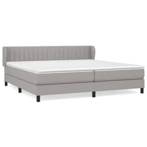 Krevet s oprugama i madracem svjetlosivi 200 x 200cm od tkanine - Svjetlosiva 200 x 200 cm Okomite pruge Cijena