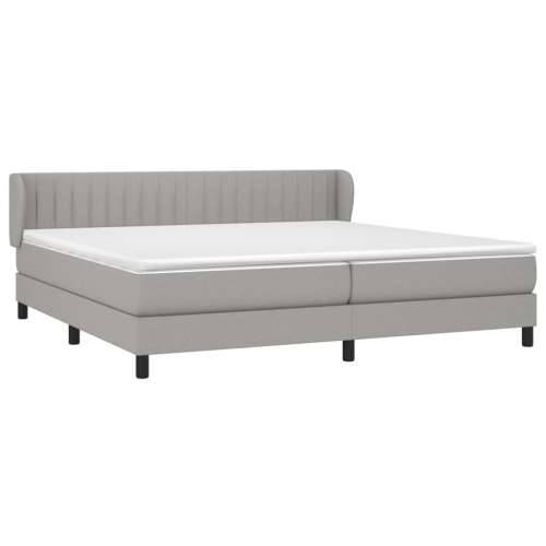 Krevet s oprugama i madracem svjetlosivi 200 x 200cm od tkanine - Svjetlosiva 200 x 200 cm Okomite pruge Cijena