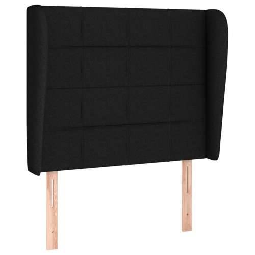 Krevet s oprugama i madracem crni 90x200 cm od tkanine - Crna 90 x 200 cm Blok s kvadratima Cijena
