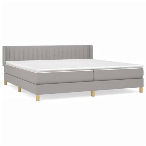 Krevet s oprugama i madracem svjetlosivi 200 x 200cm od tkanine - Svjetlosiva 200 x 200 cm Okomite pruge Cijena