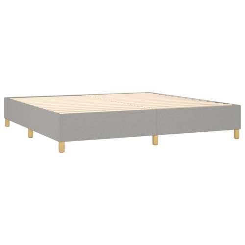 Krevet s oprugama i madracem svjetlosivi 200 x 200cm od tkanine - Svjetlosiva 200 x 200 cm Okomite pruge Cijena