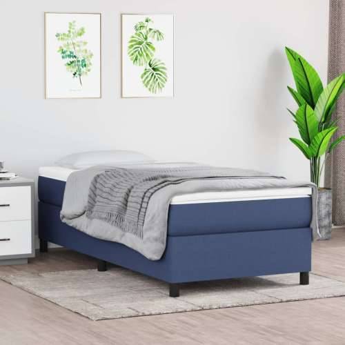 Krevet s oprugama i madracem plavi 90 x 200 cm od tkanine