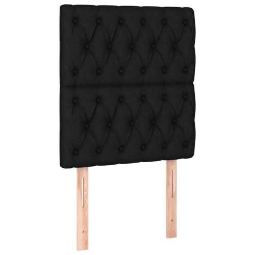 Box spring krevet s madracem crni 80 x 200 cm od tkanine - Crna 80 x 200 cm Dizajn s gumbima Cijena