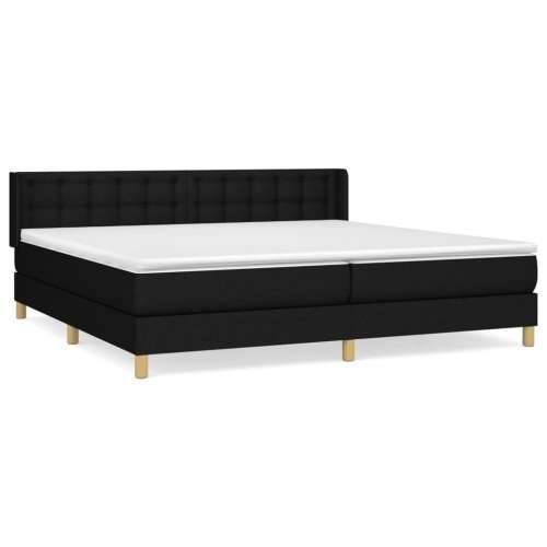 Krevet s oprugama i madracem crni 200x200 cm od tkanine - Crna 200 x 200 cm gumbi Cijena