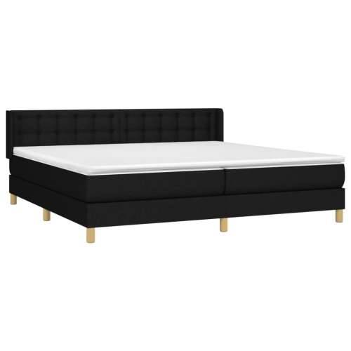 Krevet s oprugama i madracem crni 200x200 cm od tkanine - Crna 200 x 200 cm gumbi Cijena