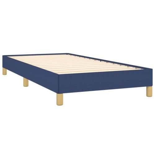 Krevet s oprugama i madracem plavi 100 x 200 cm od tkanine - Plava 100 x 200 cm Dizajn s gumbima Cijena