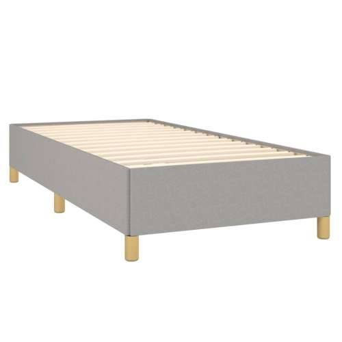 Box spring krevet s madracem svjetlosivi 90x190 cm od tkanine Svjetlosiva 90 x 190 cm vodoravne pruge Cijena