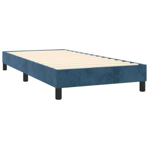 Box spring krevet s madracem tamnoplavi 90x200 cm baršunasti Cijena