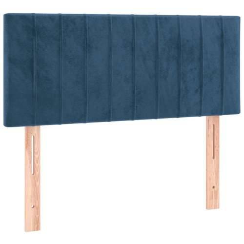 Box spring krevet s madracem tamnoplavi 90x200 cm baršunasti - Tamno plava 90 x 200 cm Okomite pruge Cijena