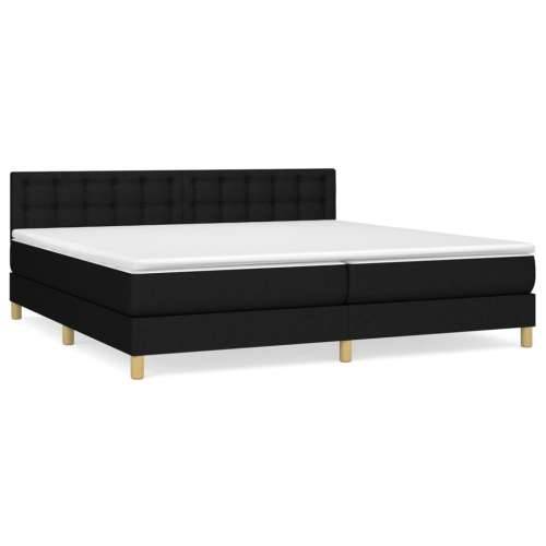 Krevet s oprugama i madracem crni 200x200 cm od tkanine - Crna 200 x 200 cm gumbi Cijena