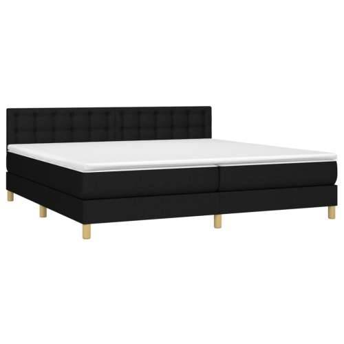 Krevet s oprugama i madracem crni 200x200 cm od tkanine - Crna 200 x 200 cm gumbi Cijena