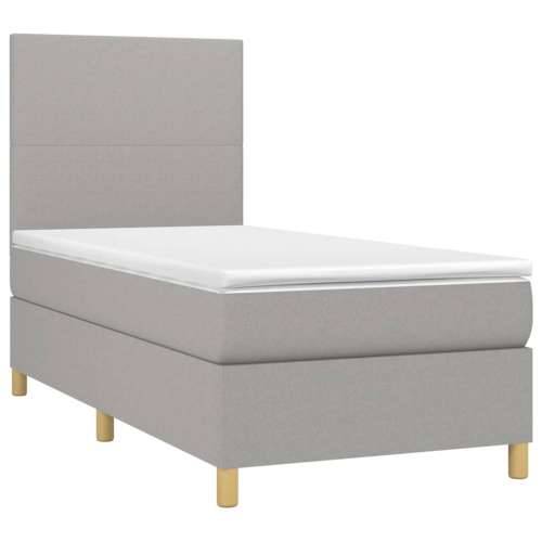 Box spring krevet s madracem svjetlosivi 90x190 cm od tkanine Svjetlosiva 90 x 190 cm Gladak dizajn Cijena