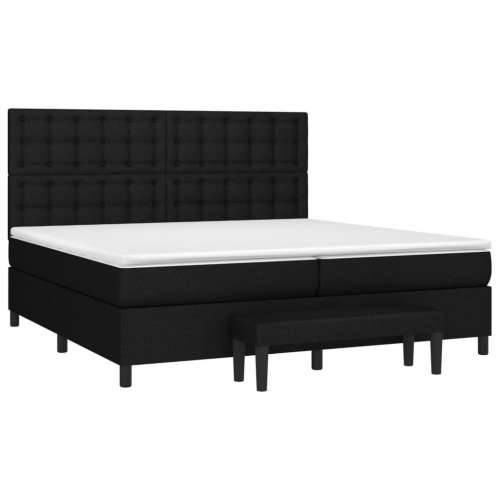 Krevet s oprugama i madracem crni 200x200 cm od tkanine - Crna 200 x 200 cm gumbi Cijena