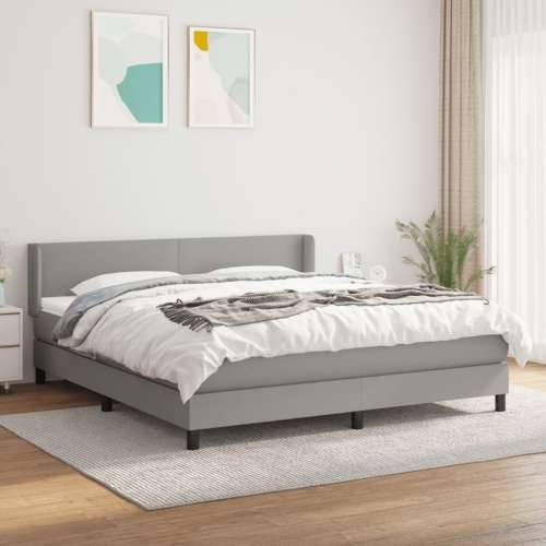 Krevet box spring s madracem svjetlosiva 160x200 cm tkanina Svjetlosiva 160 x 200 cm Gladak dizajn Cijena