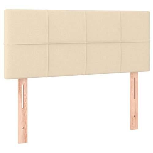 Krevet s oprugama i madracem krem 90 x 200 cm od tkanine - Krema 90 x 200 cm Blok s kvadratima Cijena