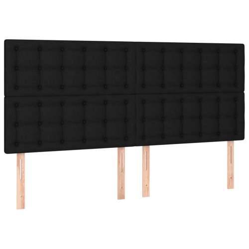 Krevet s oprugama i madracem crni 200x200 cm od tkanine - Crna 200 x 200 cm gumbi Cijena