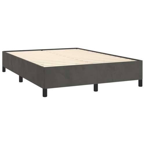 Krevet s oprugama i madracem tamnosivi 140x190 cm baršunasti - Tamno siva 140 x 190 cm vodoravne pruge Cijena