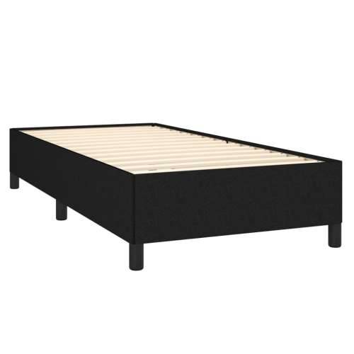 Krevet s oprugama i madracem crni 100 x 200 cm od tkanine - Crna 100 x 200 cm Gladak dizajn Cijena