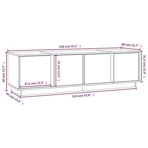 TV ormarić 140 x 40 x 40 cm od masivne borovine - Prirodna 1 Cijena