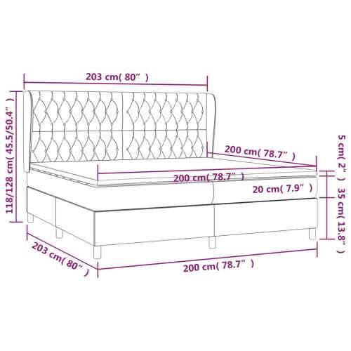 Krevet s oprugama i madracem smeđesivi 200x200 cm od tkanine - Sivo-smeđa 200 x 200 cm Dizajn s gumbima Cijena