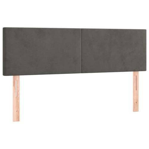 Krevet s oprugama i madracem tamnosivi 140x190 cm baršunasti - Tamno siva 140 x 190 cm Gladak dizajn Cijena