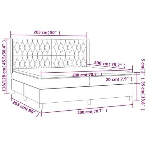 Krevet s oprugama i madracem smeđesivi 200x200 cm od tkanine - Sivo-smeđa 200 x 200 cm Dizajn s gumbima Cijena