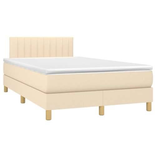 Krevet s oprugama i madracem krem 120 x 200 cm od tkanine - Krema 120 x 200 cm Okomite pruge Cijena