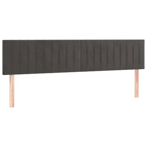 Krevet s oprugama i madracem tamnosivi 160x200 cm baršunasti - Tamno siva 160 x 200 cm Okomite pruge Cijena