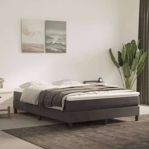 Krevet s oprugama i madracem tamnosivi 140x190 cm baršunasti Cijena