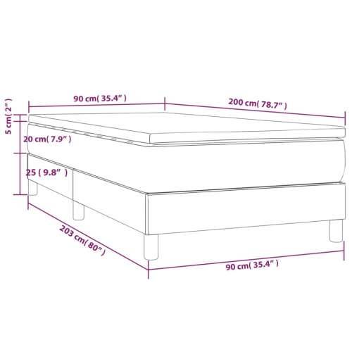 Krevet s oprugama i madracem krem 90 x 200 cm od tkanine - Krema 90 x 200 cm 25 cm Cijena