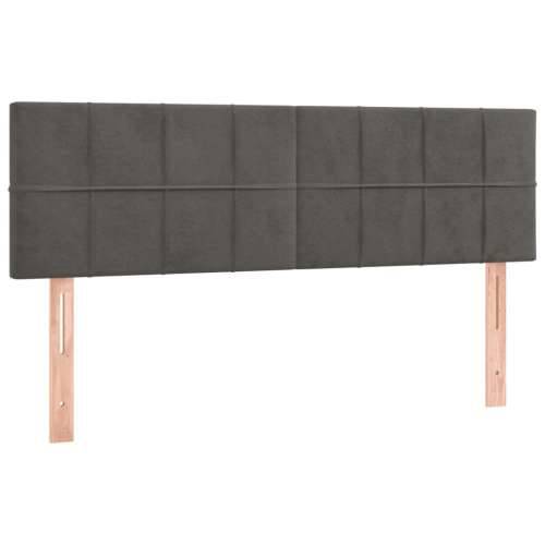 Krevet s oprugama i madracem tamnosivi 140x190 cm baršunasti - Tamno siva 140 x 190 cm Blok s kvadratima Cijena
