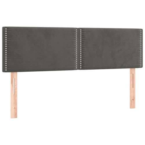 Krevet s oprugama i madracem tamnosivi 140x190 cm baršunasti - Tamno siva 140 x 190 cm Obično s čavlima Cijena