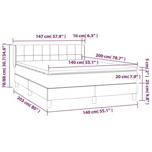 Krevet s oprugama i madracem svjetlosivi 140x200 cm baršunasti - Svjetlosiva 140 x 200 cm Blok s kvadratima Cijena